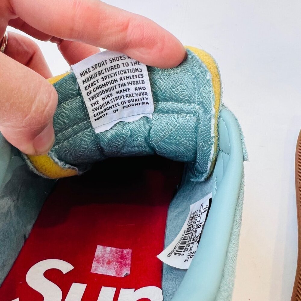 Nike x Supreme Blazer Low GT suede sneakers , blue/teal, Size 11 - Picture 11 of 13